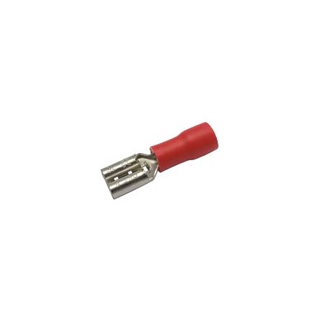 Insulated female disconnect 4.8mm, conductor 0.5-1.5mm  red