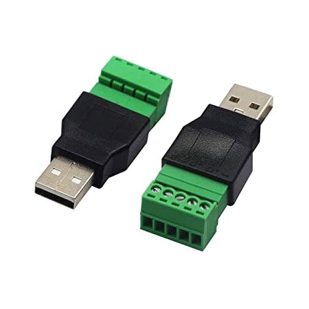 Connector USB-A with terminal block