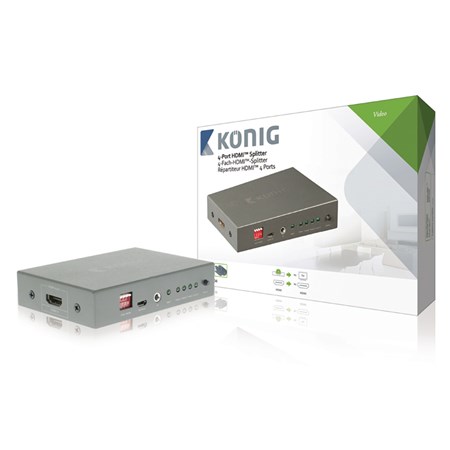 Prepínač 1x HDMI - 4x HDMI KÖNIG KNVSP3404