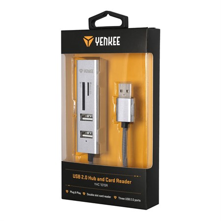 USB hub YENKEE YHC 101SR + čítačka