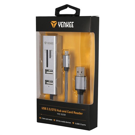 USB hub YENKEE YHC 102SR + OTG + čtečka