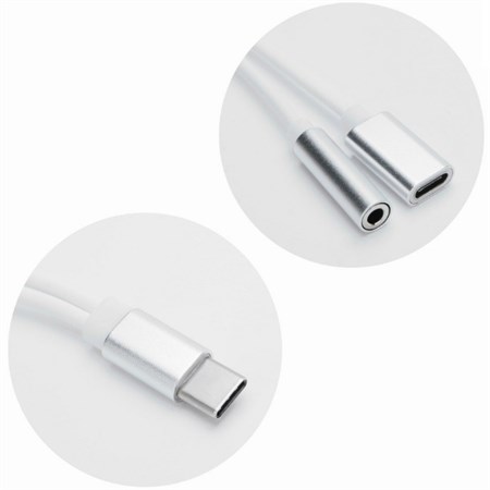 Adapter USB-C to JACK3,5mm (for listening to music) + USB-C (charging)