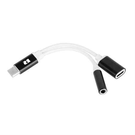 Adaptér REBEL USB-C na JACK 3,5mm (pre počúvanie hudby) + USB-C (nabíjanie)