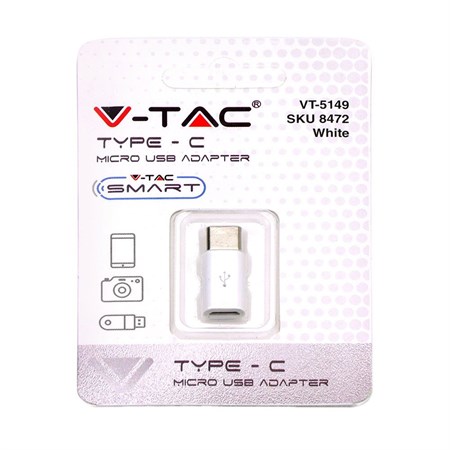 Redukcia USB micro - USB C V-TAC VT-5149 biela