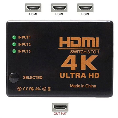 Prepínač 3x HDMI - 1x HDMI HADEX UH-301