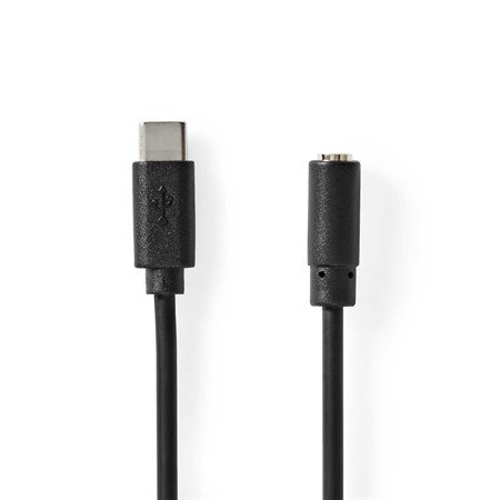 Cable USB-C - zástrčka 3,5mm NEDIS CCGB65960BK10