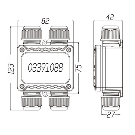 Cable connector GCC007  450V, 4x5-9mm, IP68 H2/2