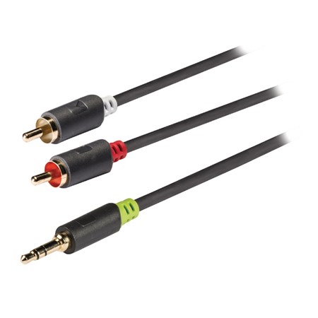 Cable audio 1x JACK 3.5 mm connector - 2x CINCH connector 2m KÖNIG KNA22200E20