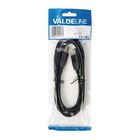 Cable 1x USB 2.0 A connector - 1x USB 2.0 B socket 3m VALUELINE VLCP60100B30
