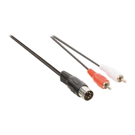 Cable 1x DIN connector - 2x CINCH connector 1m VALUELINE VLAP20200B10
