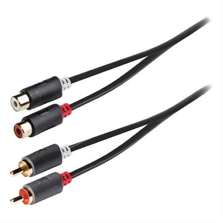 Cable KÖNIG 2xCINCH connector/2xCINCH socket 2m