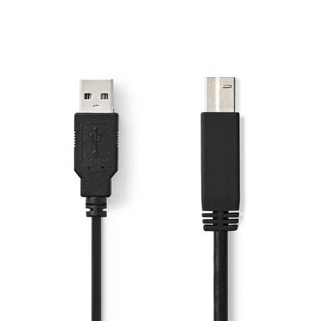 Kábel USB 2.0 A konektor/USB 2.0 B konektor 1m NEDIS CCGT60100BK10