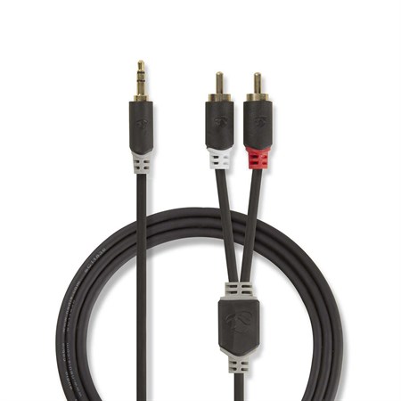 Kabel Jack 3,5mm stereo/2x Cinch 1m NEDIS CABW22200AT10