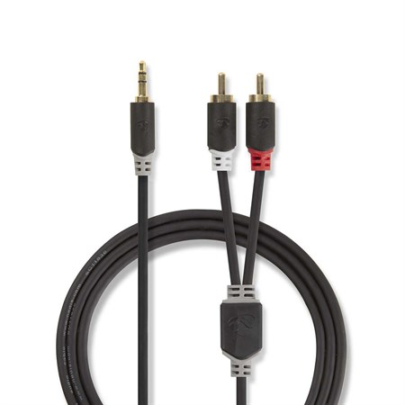 Kabel Jack 3,5mm stereo/2x Cinch 0,5m NEDIS CABW22200AT05