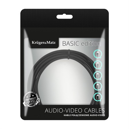 Cable KRUGER & MATZ JACK 3.5 stereo/2xCINCH 1m KM1218 Basic