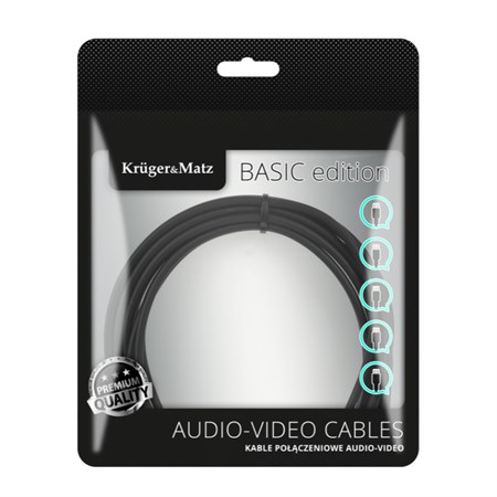Cable KRUGER & MATZ JACK 3.5 stereo/2xCINCH 1.8m KM1214 Basic