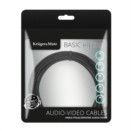 Cable KRUGER & MATZ JACK 3.5 stereo/2xCINCH 3m KM1216 Basic