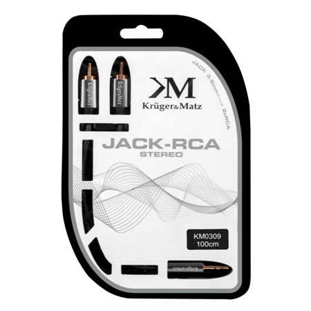 Cable KRUGER & MATZ JACK 3.5 stereo/2xCINCH 1m KM0309