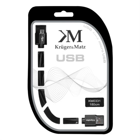 Cable KRUGER & MATZ KM0331 USB/micro USB 1,8m Black