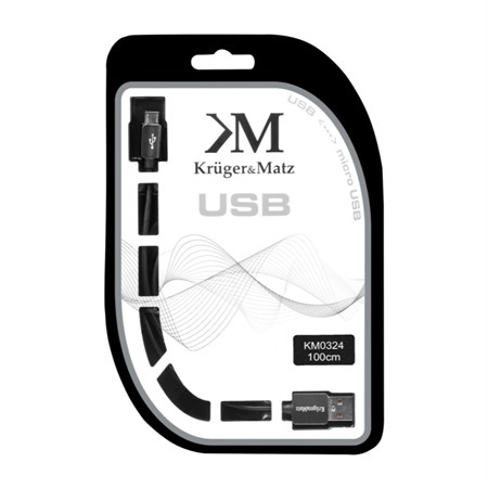 Kábel KRUGER & MATZ KM0324 USB/micro USB 1m Black