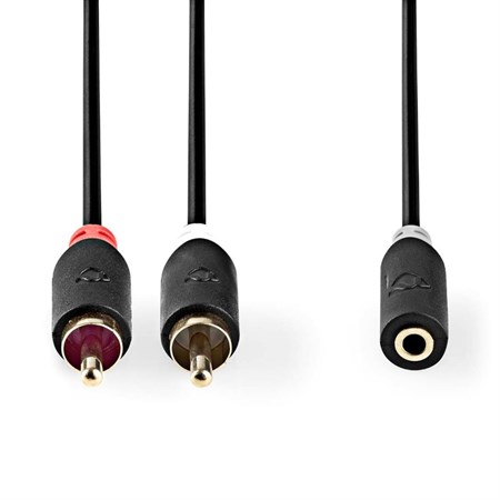Cable 2x Cinch connector/Jack 3.5mm socket 0.2m NEDIS CABW22255AT02