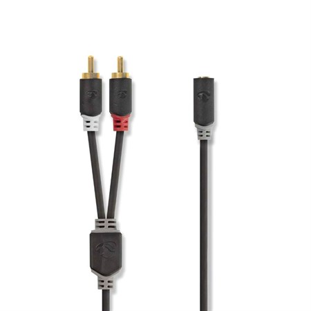 Cable 2x Cinch connector/Jack 3.5mm socket 0.2m NEDIS CABW22255AT02