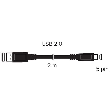 Cable TIPA USB 2.0 A/Mini USB 1,8m black