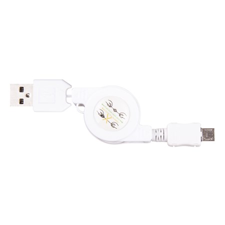 Cable EMOS USB 2.0 A/Micro USB 0.8m white retractable