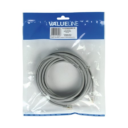 Cable Patch UTP 1x RJ45 - 1x RJ45 Cat5e 0.5m GREY VALUELINE VLCT85000E05