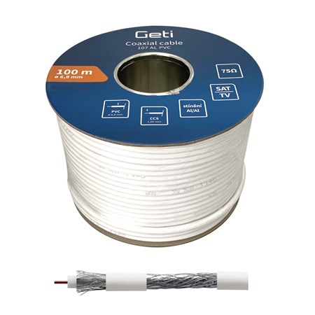 Koaxiálny kábel GETI 107AL PVC (100m)