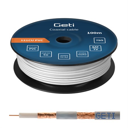Koaxiálny kábel GETI 121CU PVC (100m cievka)