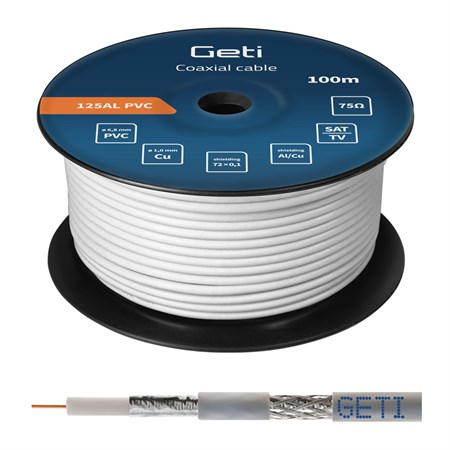 Coaxial cable GETI 125AL PVC (100m reel)