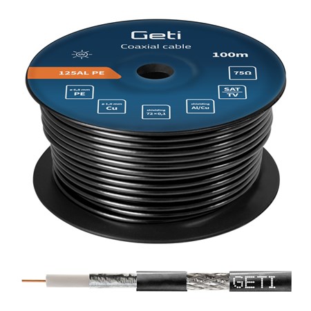 Coaxial cable GETI 125AL PE - outdoor (100m reel)