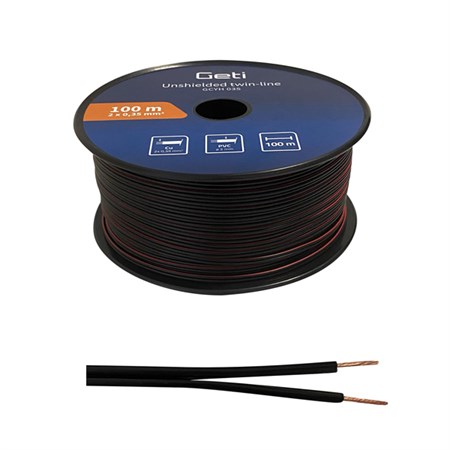 Speaker cable unshielded 2x0,35mm Geti GCYH035 black/red 100 m