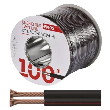 Speaker cable 2x1,5mm black/red, 100m