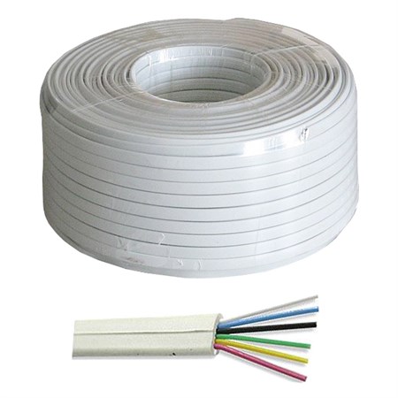 Phone cable 6 cond. white,100m