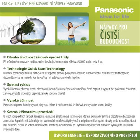 Žárovka úsporná - EFG18E672V zářivka Panasonic  E27 18W (studená)