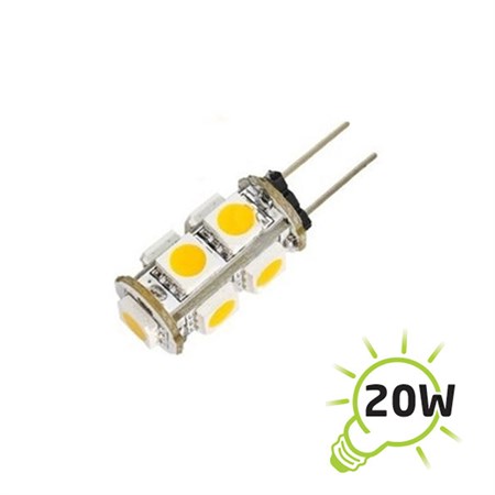 LED žárovka | G4 | 9 SMD 5050 | 1W | 12V | teplá bílá