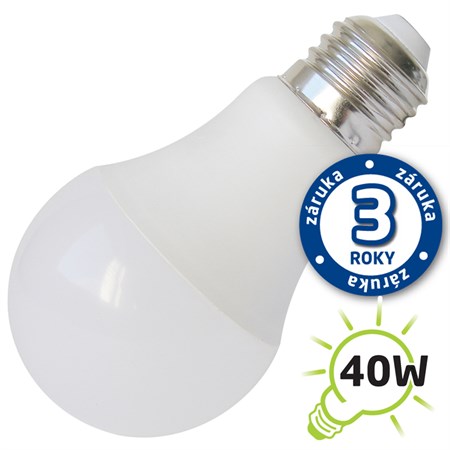 TIPA LED žárovka A60, E27/12V DC, 5W (Pc) - bílá teplá (záruka 3 roky)