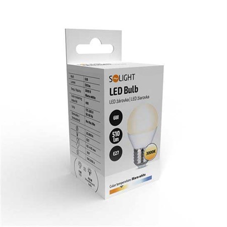 Bulb LED E27  6W G45 warm white SOLIGHT WZ412-1