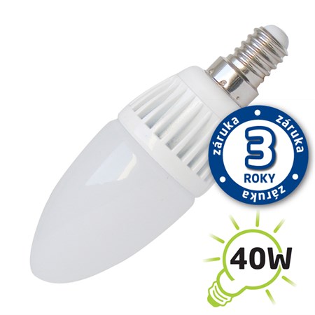 Žiarovka LED E14  5W C37 biela prírodná TIPA