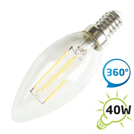 LED bulb C37 E14 4W warm white retro TIPA