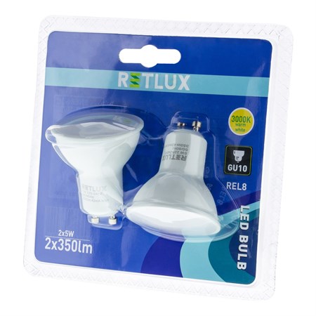 Žárovka LED GU10  2x5W SPOT bílá teplá RETLUX REL 8