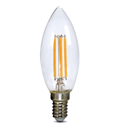 Žárovka Filament LED E14 4W C37 bílá teplá SOLIGHT WZ401A