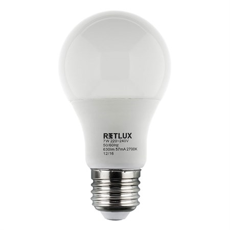 Bulb LED E27  9W A60 white warm RETLUX RLL 244
