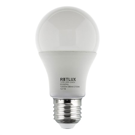 Žárovka LED E27 12W A60 bílá teplá RETLUX RLL 245