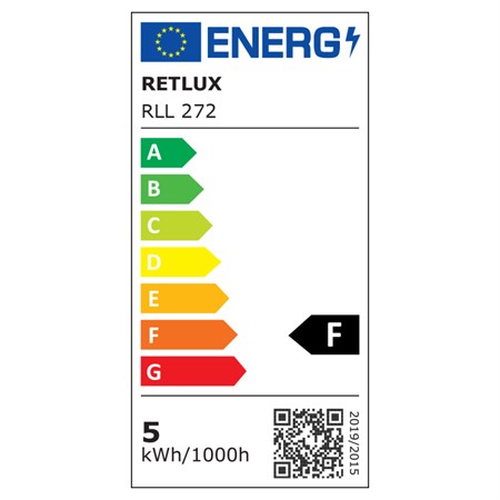 Žárovka LED E27  5W G45 bílá přírodní RETLUX RLL 272