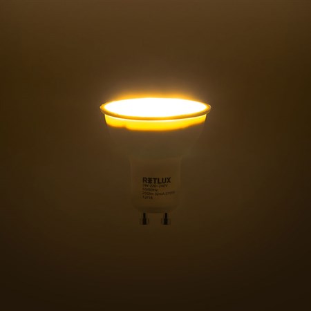 Žiarovka LED GU10  3W biela teplá RETLUX RLL 252