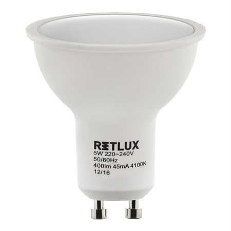Žárovka LED GU10  5W bílá přírodní RETLUX RLL 255