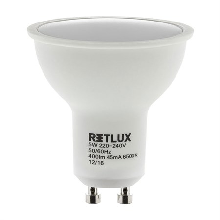 Žárovka LED GU10  5W bílá studená RETLUX RLL 257